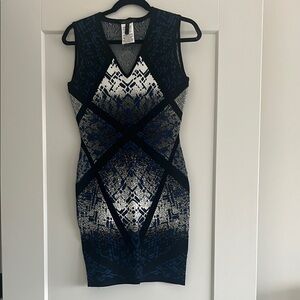 Elegant Black and White Patterned Dress